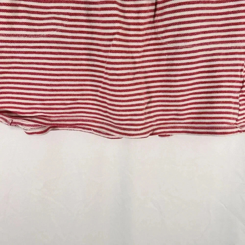 Max Studio Mini Skirt Women's Small White Red Striped Pockets Drawstring - Picture 3 of 7